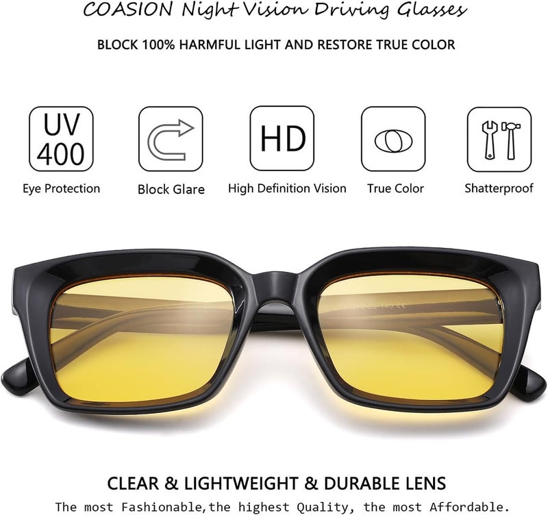 COASION Classic Non-prescription Clear Lens Eyeglasses for Women Thick Square Frame Eyewear - Image 5
